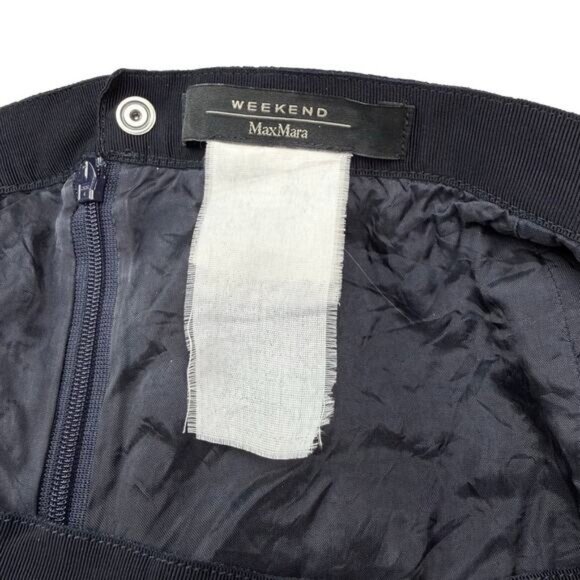 Weekend MAX MARA Floral Blue White Tapestry Textured A-Line Skirt Size 8 - Picture 3 of 6